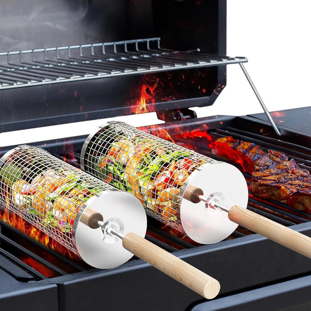 Ivtivfu Rolling Grill Basket Set