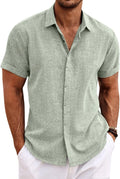 Lightweight Linen Blend Short Sleeve Shirt