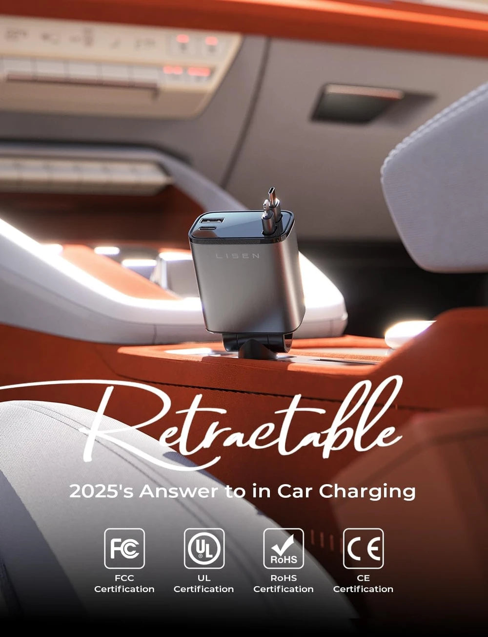 LISEN Retractable Multi-Device Car Charger
